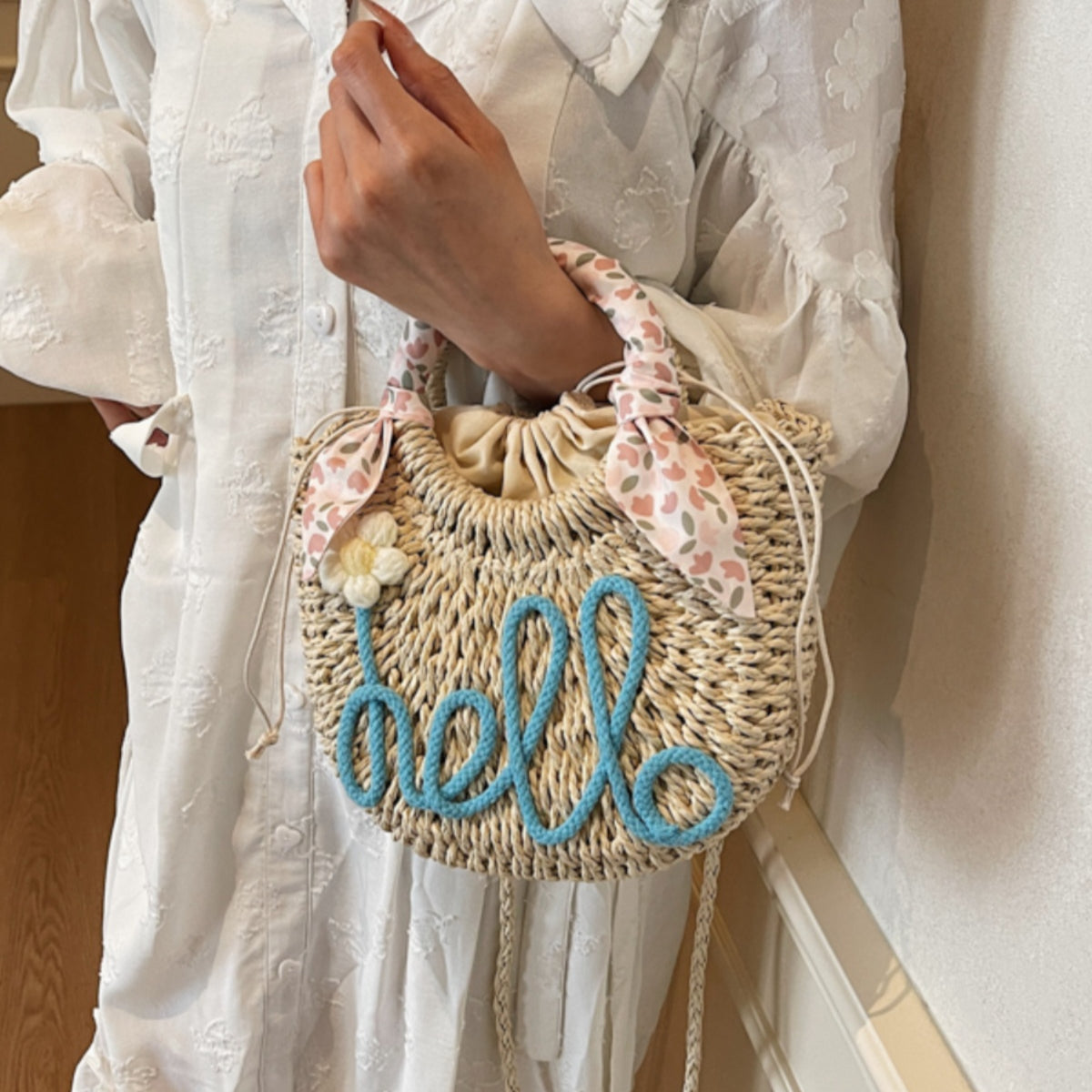 Cosbai - Small Seagrass Woven Handbag