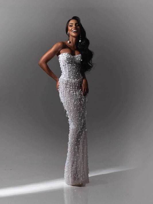 Backless Party Hip-wrapped Sequined Evening Dress