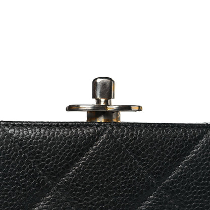 Caviar Quilted Frame Shoulder Bag Black