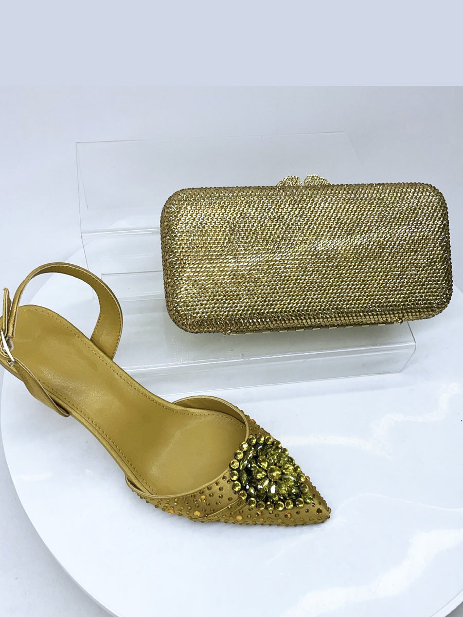 Lucia Diamond-Encrusted Crystal High Heels & Bag