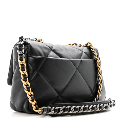 Lambskin Quilted Medium Chanel 19 Flap Black