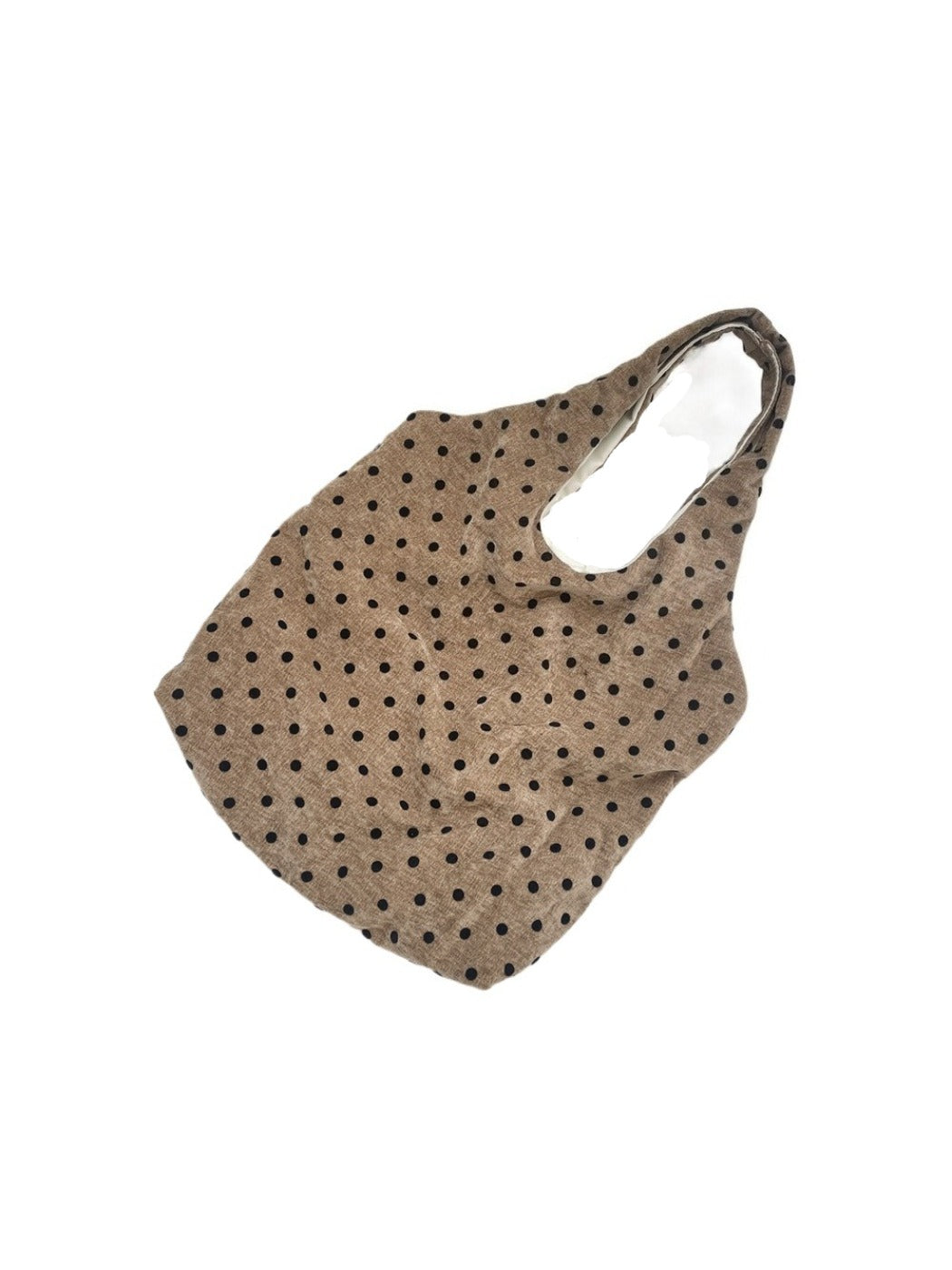 Cosbai - Polka Dots Velvet Canvas Shoulder Bag