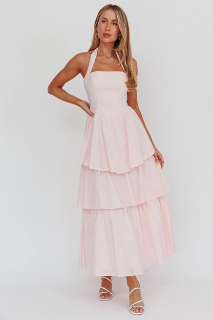 Shaya Tiered Ruffle Maxi Dress Pink