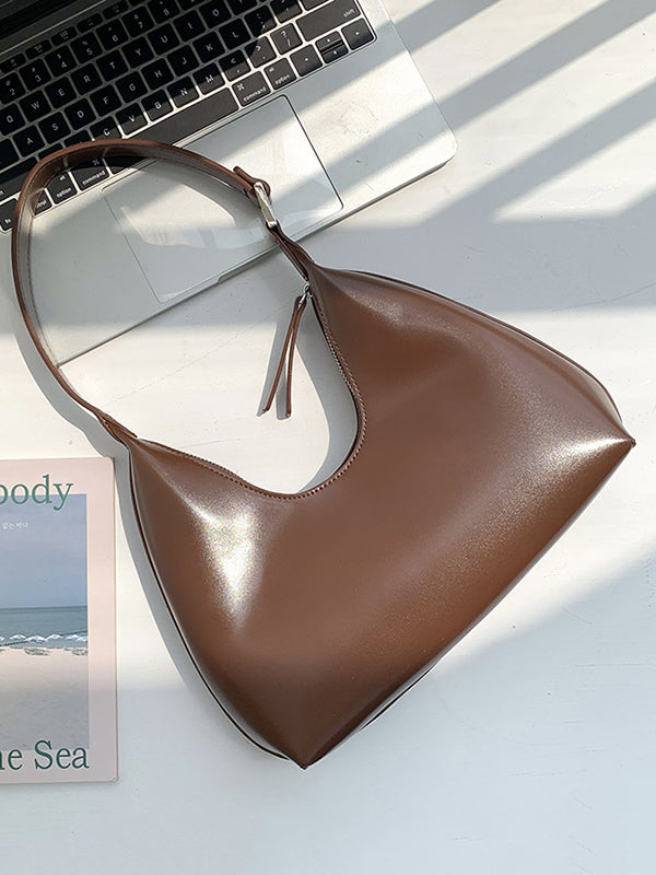 Geometric Split-Joint Zipper Shoulder Bags Handbags