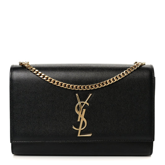 Grain De Poudre Medium Classic Monogram Kate Satchel Black