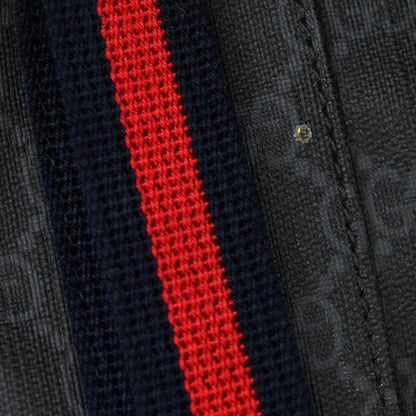Soft GG Supreme Monogram Calfskin Web Double Buckle Backpack Black