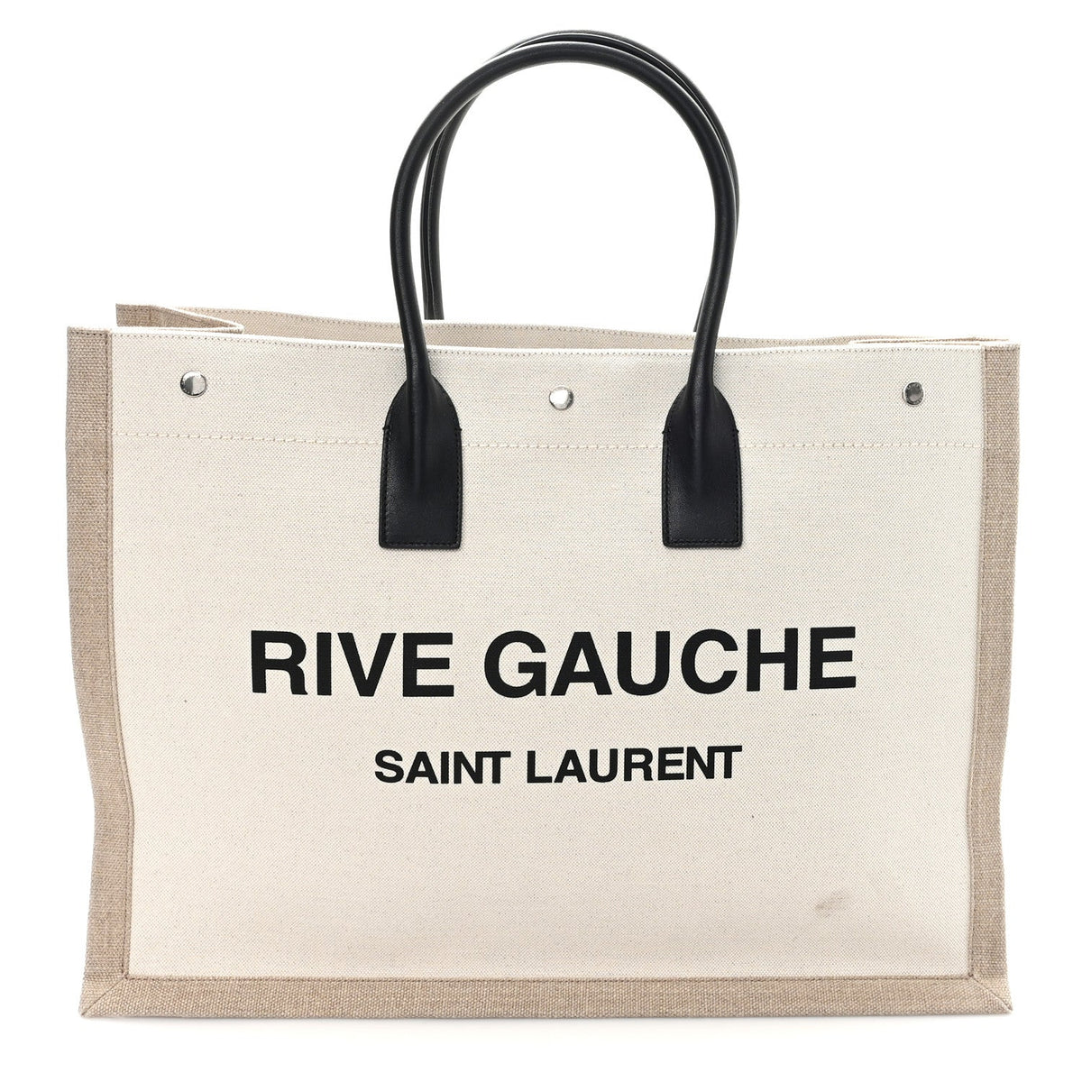 Linen Calfskin Rive Gauche Tote Optic White