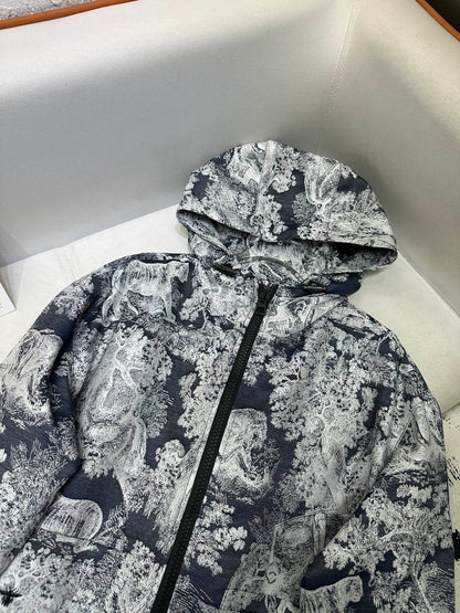 CD 25 Tiger Garden Jacket Blue Polyester