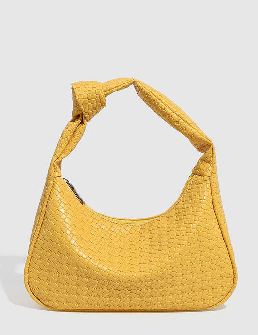 Fashion Solid Color Woven Handbag