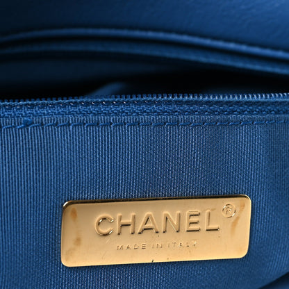 Lambskin Quilted Large Chanel 19 Flap Blue