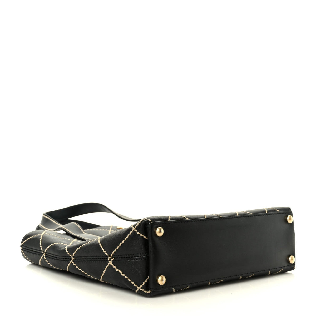 Calfskin Wild Stitch Tote Black
