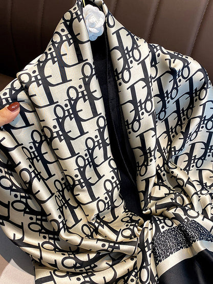 Letter Print Sun Protection Shawl&Scarf