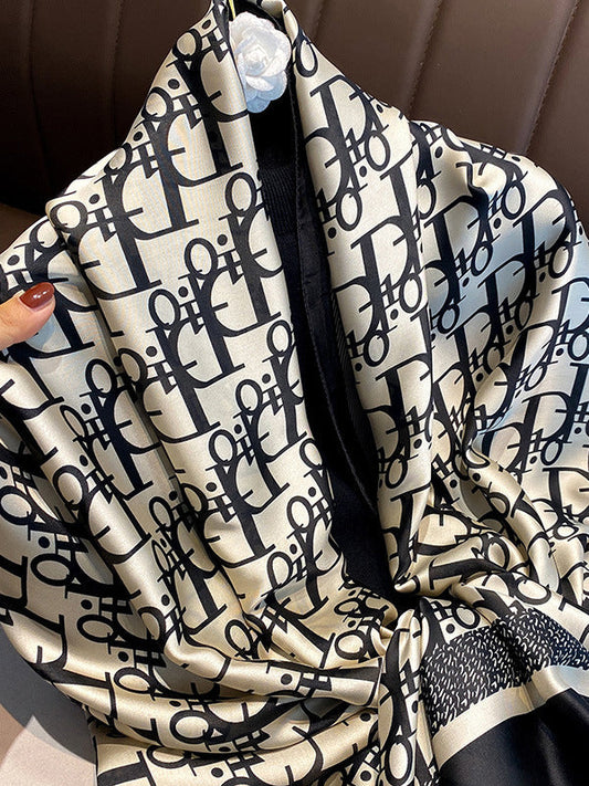 Letter Print Sun Protection Shawl&Scarf