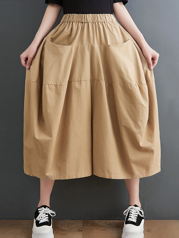 Casual Elasticity High Waisted Wide Leg Pants