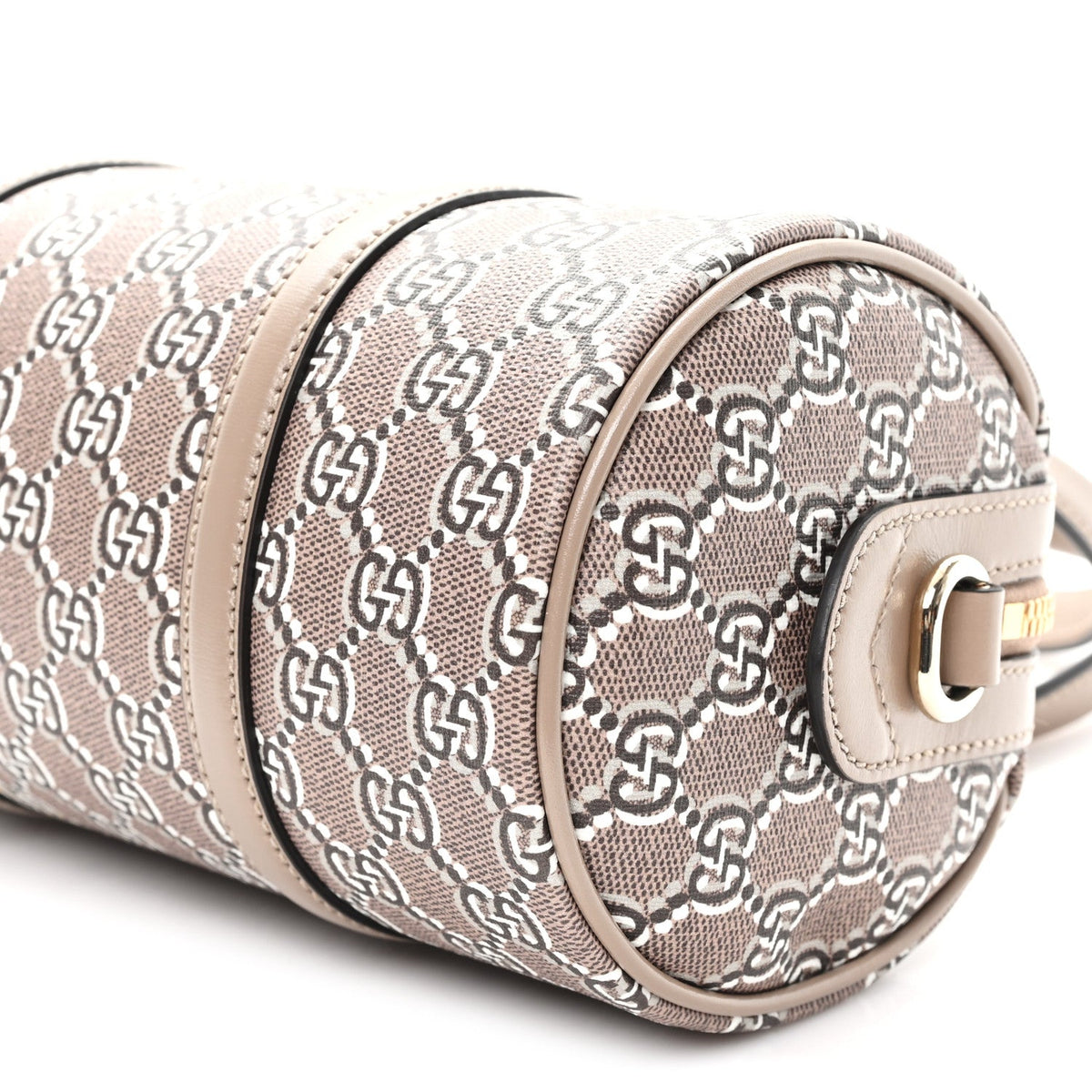 GG Shadow Monogram Ophidia Top Handle Bowler Bag Taupe