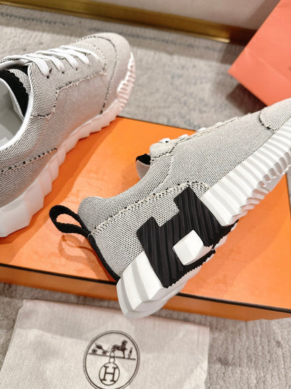 HM Bouncing Sneaker Light Grey Mix Black Canvas 581316