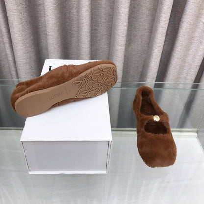 Loewe 2026 Ballet Flat Brown in Wool 597432
