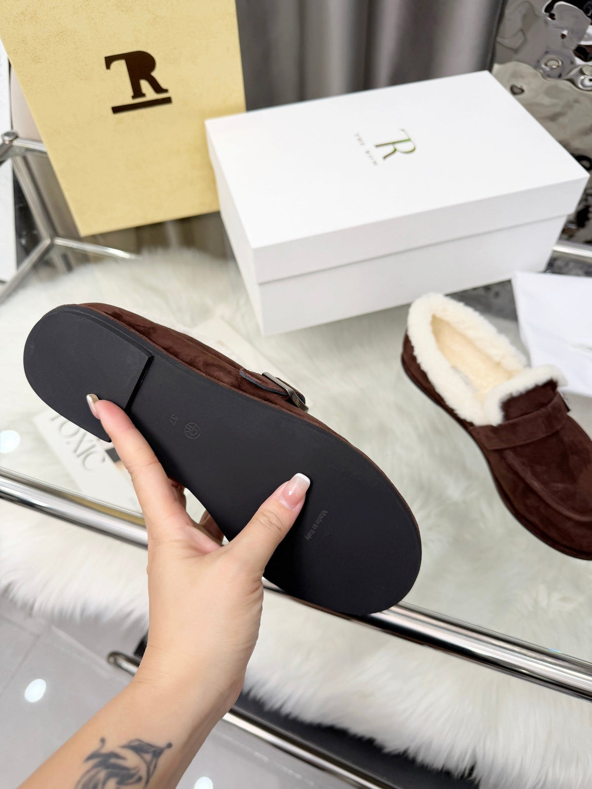 The Row 2025 Loafers Dark Brown Wool 576842