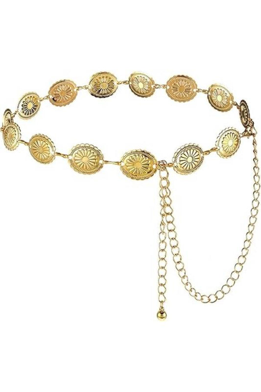 Gold Patterned Chain Belt