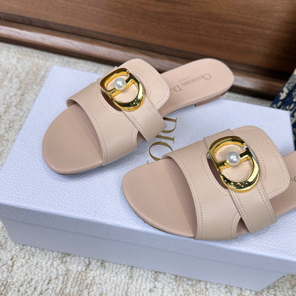 CD Montaigne Sandals Light Pink in Calfskin 598172