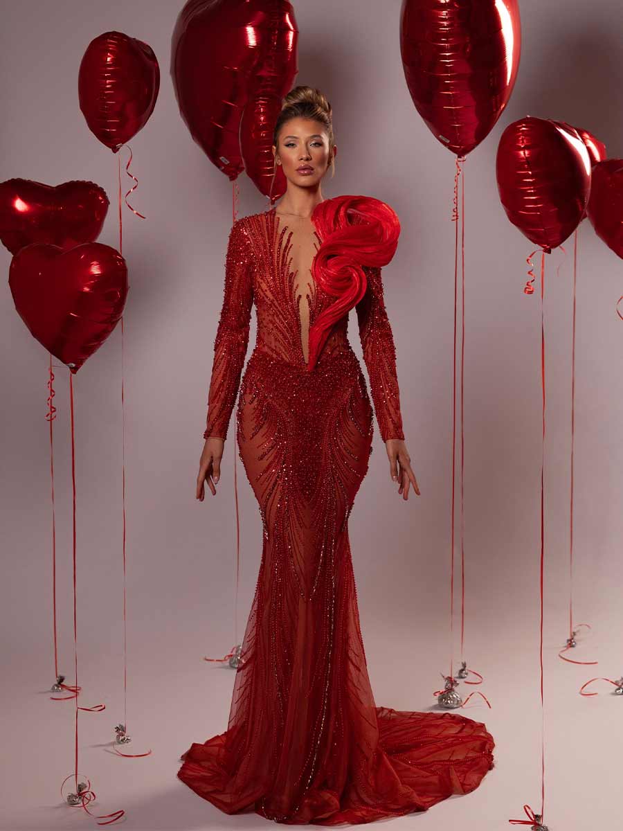 Penelope Crystal Beaded Maxi Dress