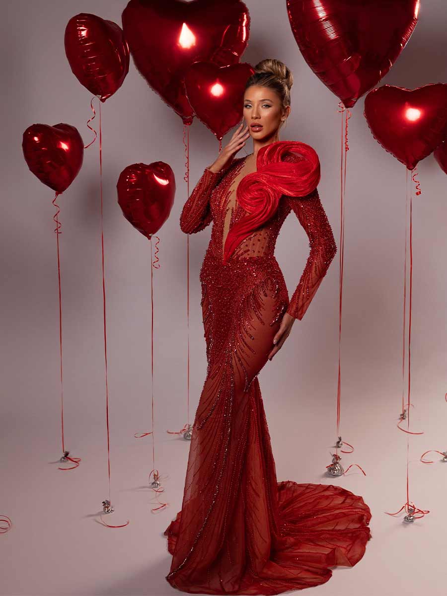 Penelope Crystal Beaded Maxi Dress