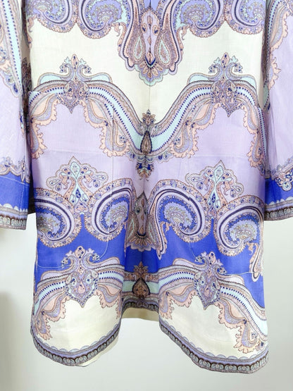 V-NECK PRINTED DRESS BACK ZIPPER