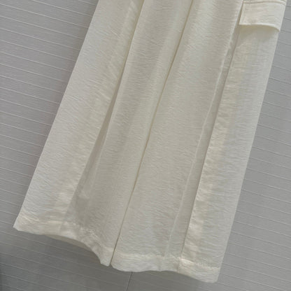 Gucci 25 Wide-leg Casual Pants Ivory Cotton