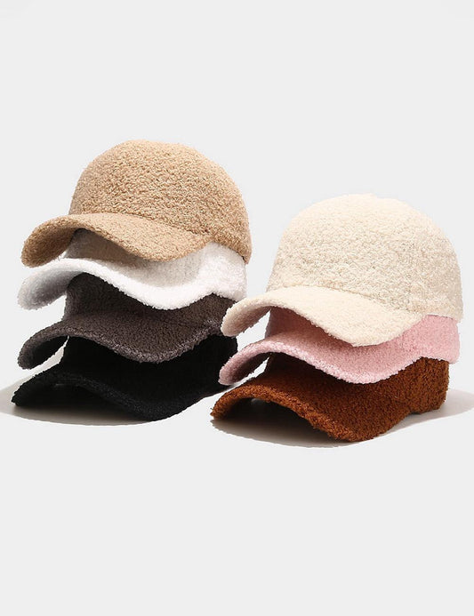 Vintage Solid Color Warm Wool Baseball Cap