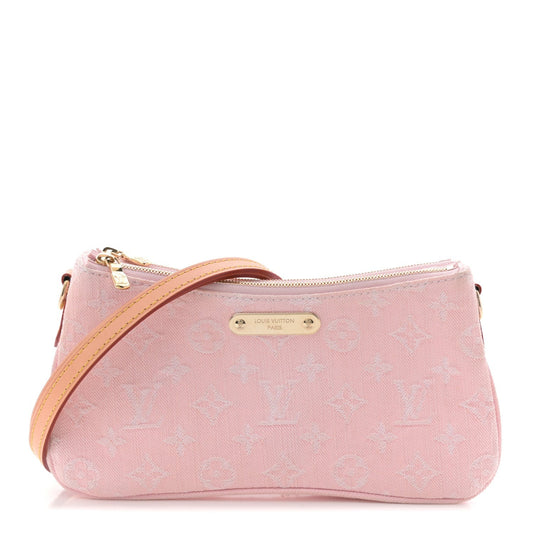 Monogram Denim Liv Pochette Washed Pink