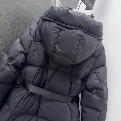 Burberry 25 Stand Collar Hooded Down Jacket Black Polyester