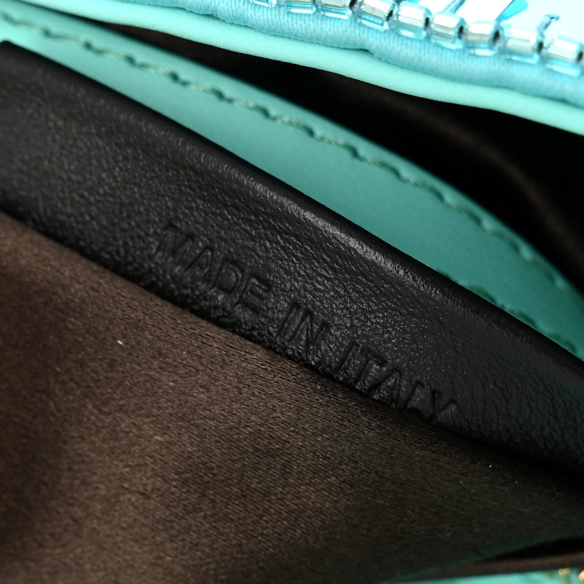 Sequin Paillettes Vitello Grace Sex and the City Baguette Spring Turquoise