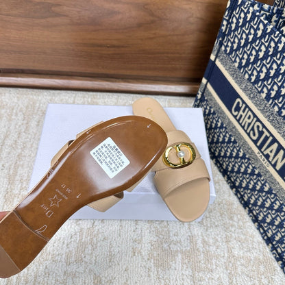 CD Montaigne Sandals Beige in Calfskin 598167