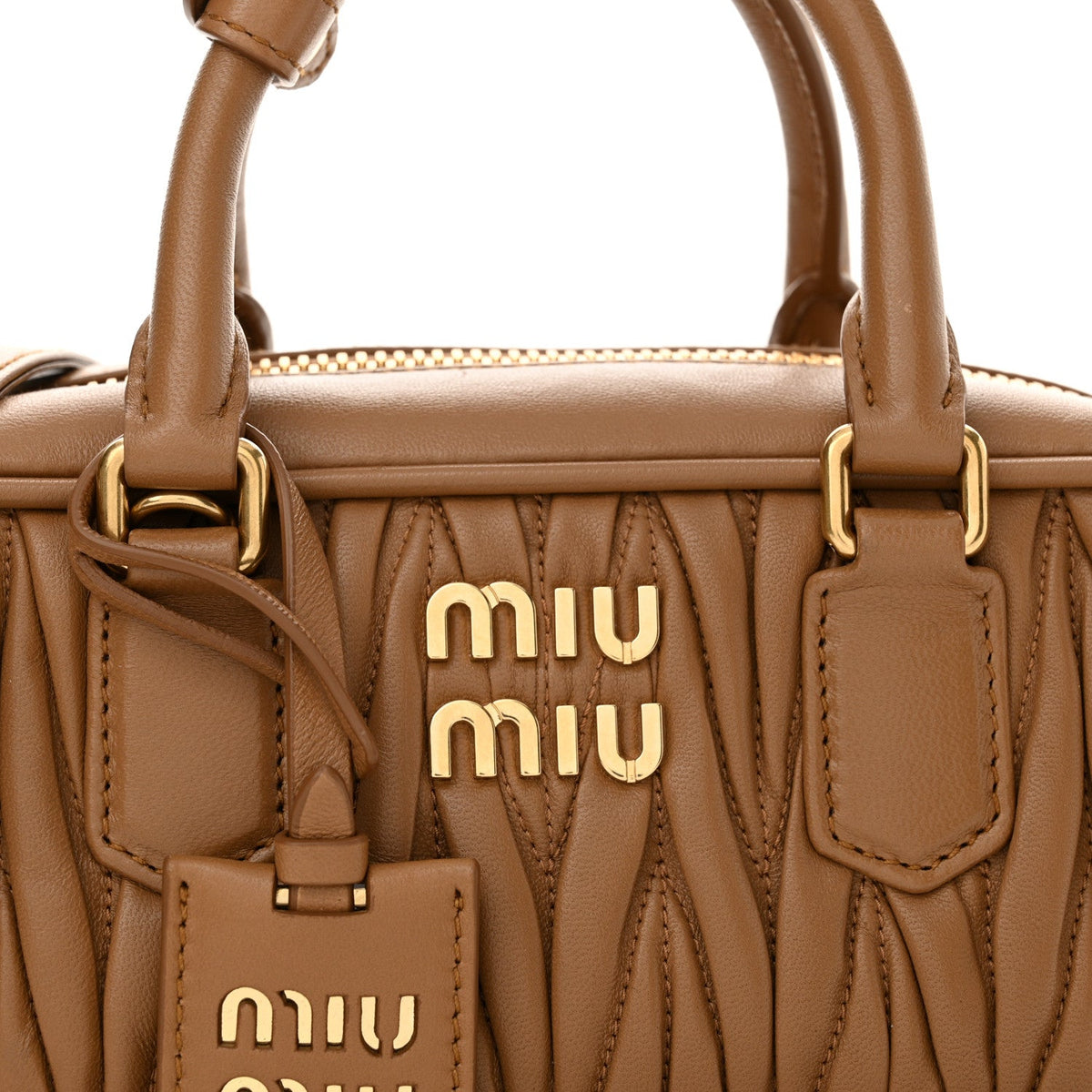 Nappa Matelasse Regular Arcadie Top Handle Bag Caramel