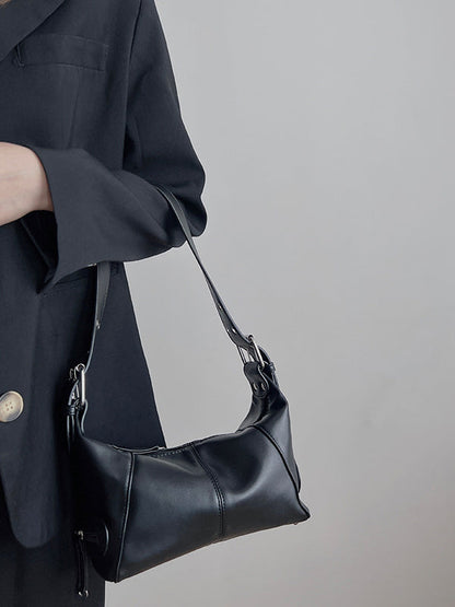 Buckle Solid Color Zipper Armpit Bags
