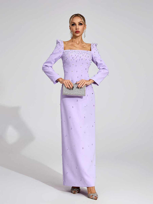 Arwen Diamond Maxi Dress In Purple