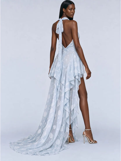Seren Asymmetric Draped Maxi Dress
