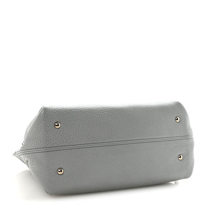 Grained Calfskin Sofia Satchel Grey