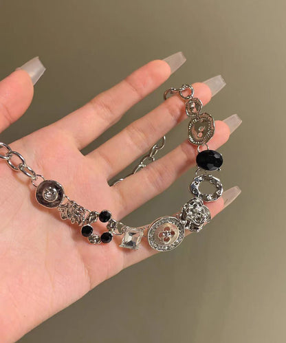 Art Alloy Zircon Button Gratuated Bead Necklace