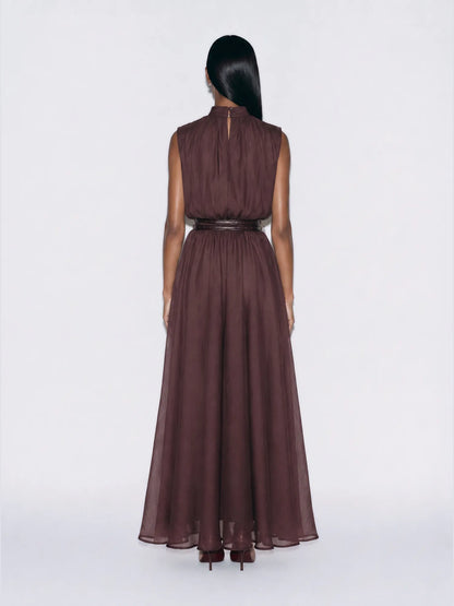 Callista Draped Sleeveless Maxi Dress