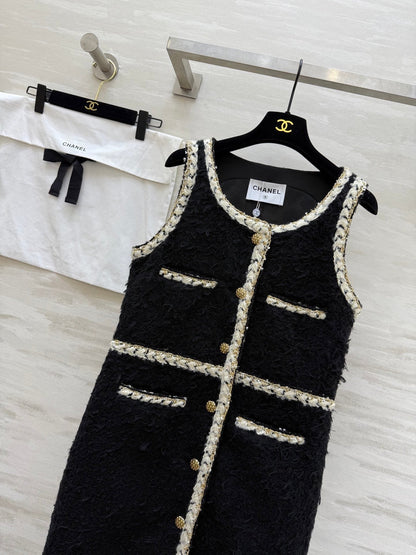 CC FW 25/26 Dress Black White Tweed 343342