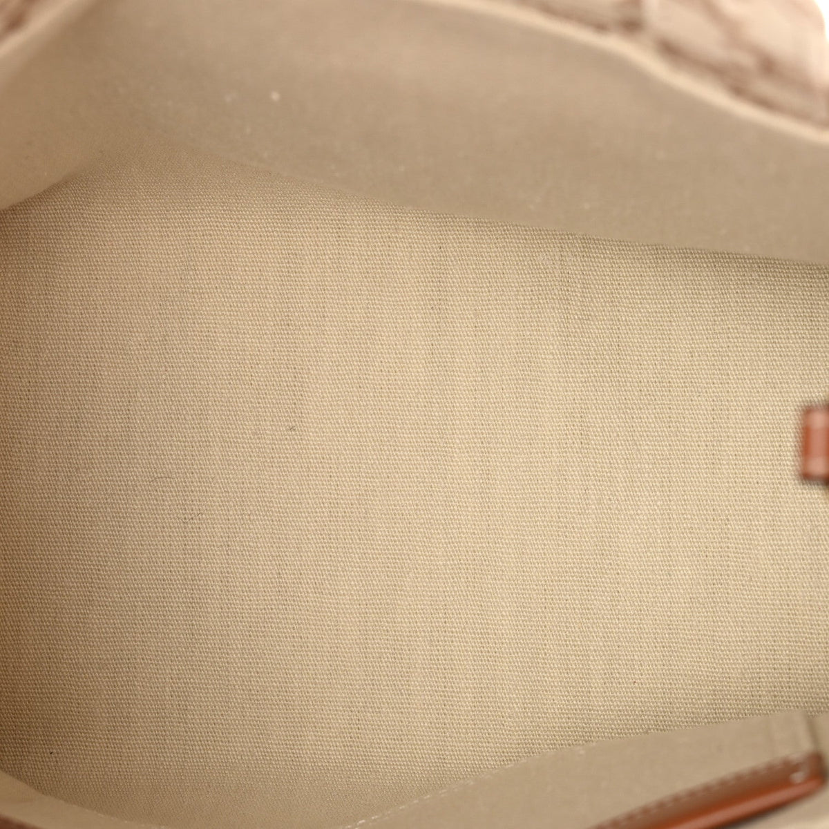 Canvas Calfskin Triomphe Print Small Cabas Thais White