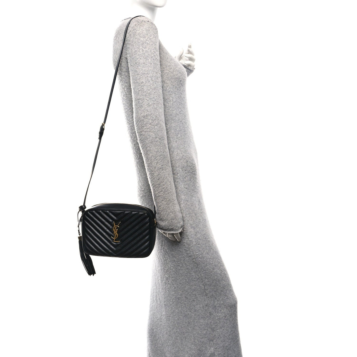 Calfskin Matelasse Monogram Lou Camera Bag Black