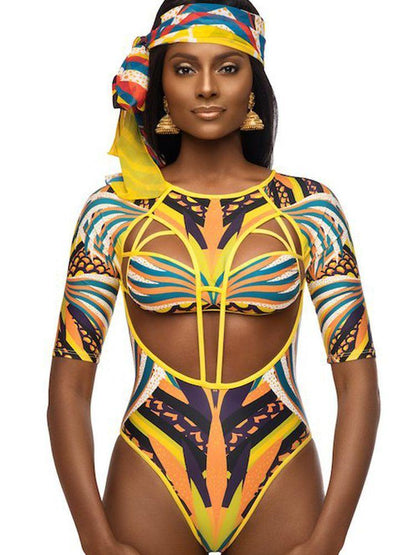 Digital Printed Sexy Totem One-Piece Swimsuit