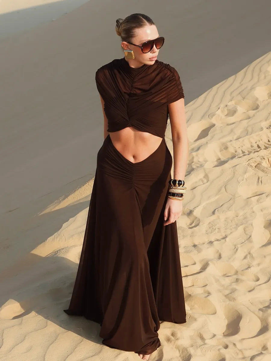 Lilith Short Sleeve Cutout Maxi Dress