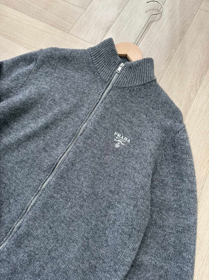 PRADA GRAY CASHMERE CARDIGAN