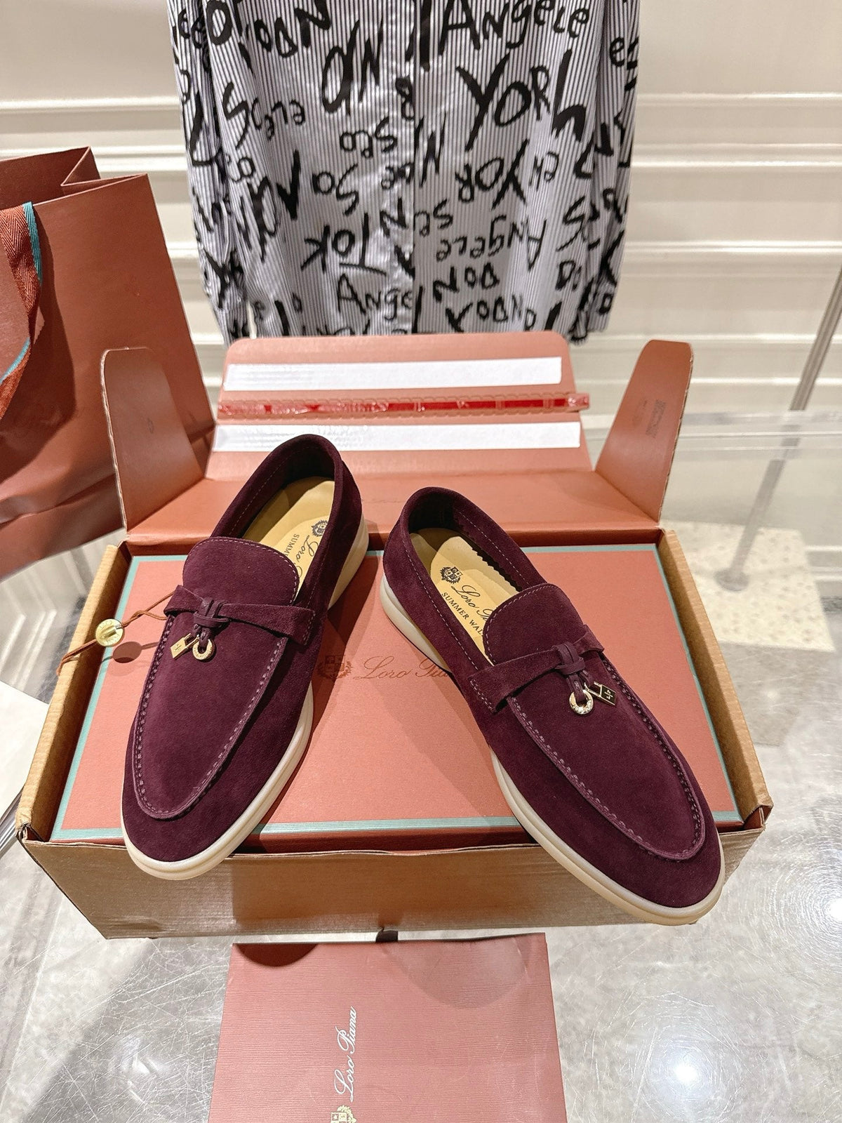 LP Summer Charms Walk Loafers Burgundy Suede 565853