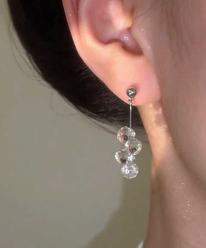 Fine Silk Copper Crystal Ball Tassel Drop Earrings