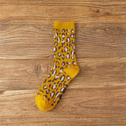 Rufia - Leopard Print Mid-Calf Socks