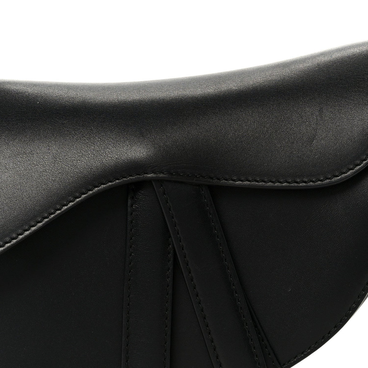 Supple Calfskin Mini Saddle Bag Black